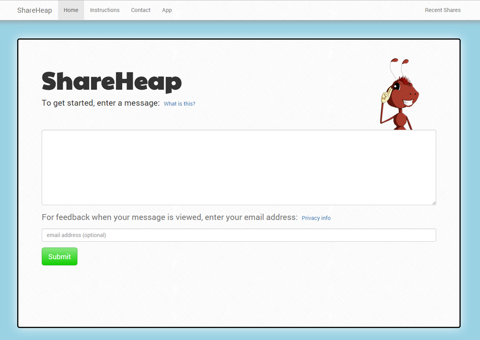 Screenshot of ShareHeap